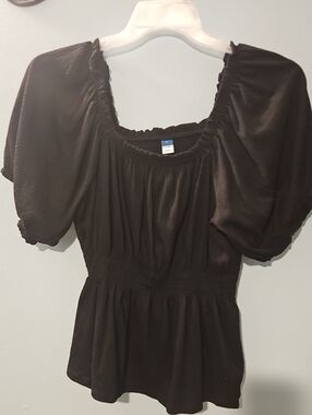 Old Navy Black Peasant Sleeve Blouse